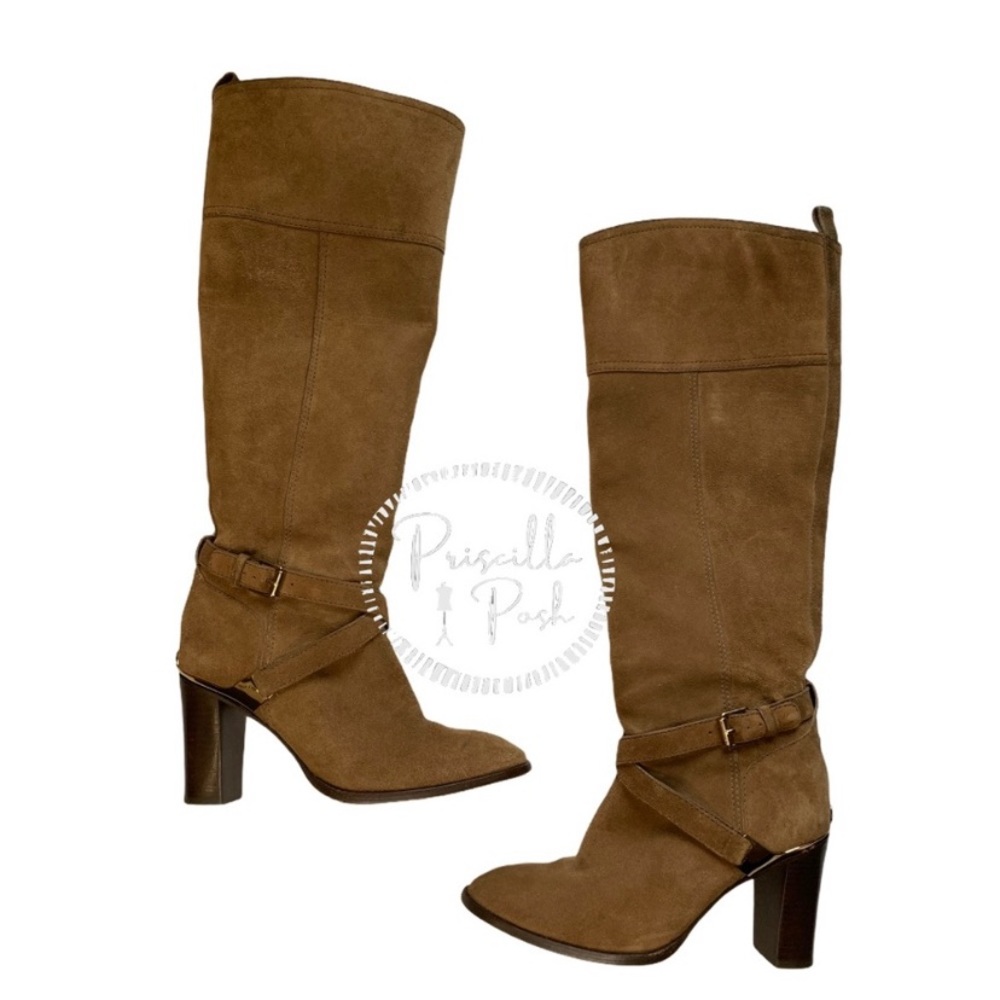 GORGEOUS Tory Burch Livingston Suede Riding Boot Block Heel